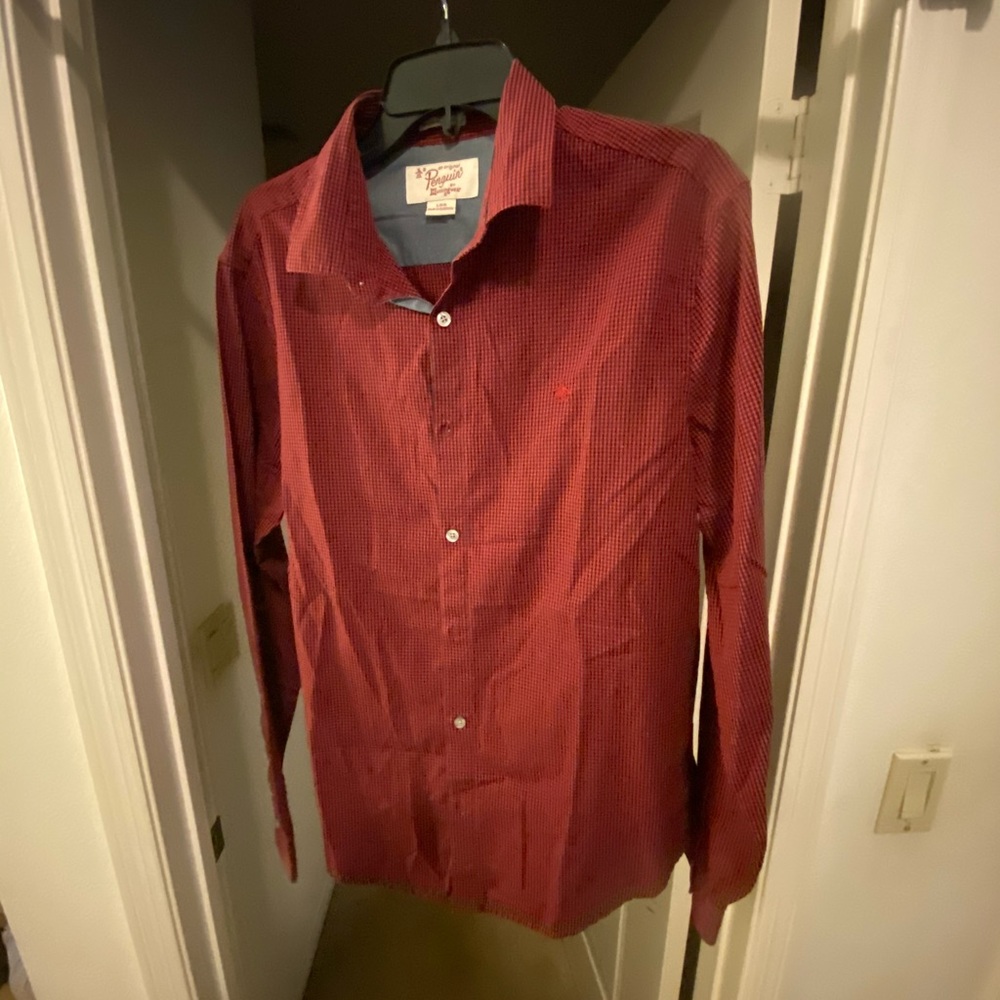 Red casual dress shirt